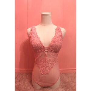 La Vie en Rose Pink Lace Bodysuit